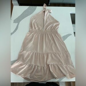 Beige tie mini dress size XL